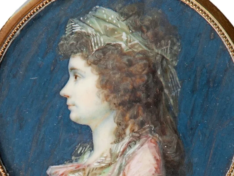 1767-Marie - Nicole Vestier - Ritratto di giovane donna di profilo in camaïeu